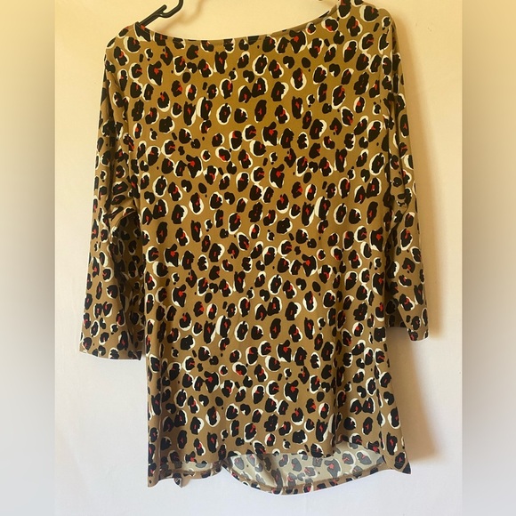 Chaus New York Leopard Print Tunic Top, Size L - Picture 2 of 6